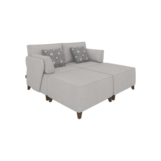 Flexion 4-Piece Double Chaise Lounge – Modular Armless Sectional with Washable Slipcovers - FlexionHome