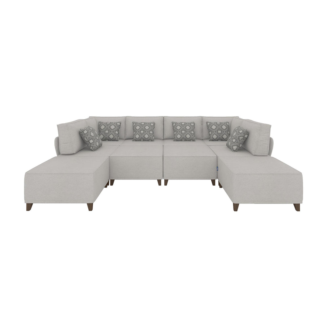 Flexion 6-Piece Large Double Chaise Sectional – Premium Modular Sofa with Washable Slipcovers - FlexionHome