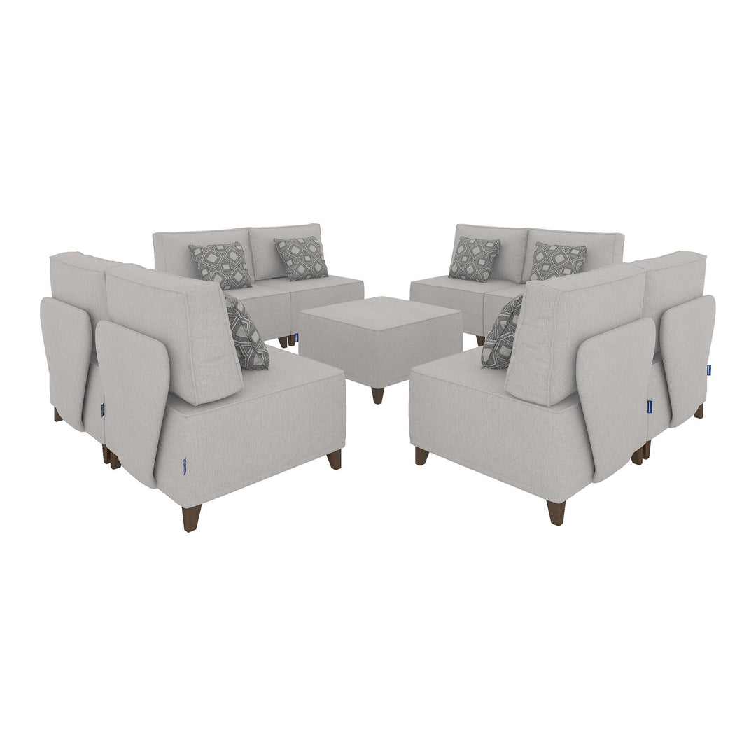 Flexion 9-Piece Conversation Group – Premium Modular Sectional with Washable Slipcovers - FlexionHome