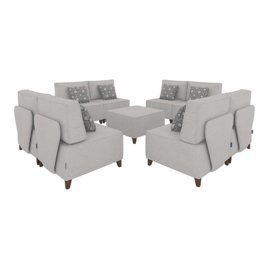 Flexion 9-Piece Conversation Group – Premium Modular Sectional with Washable Slipcovers - FlexionHome