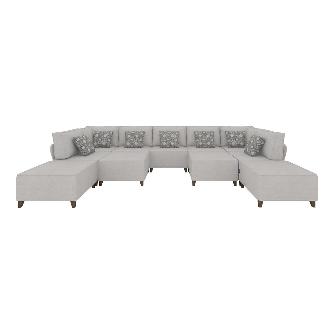 Flexion 11-Piece Movie Night Lounge – Ultra-Oversized Pit Sectional with Washable Slipcovers - FlexionHome