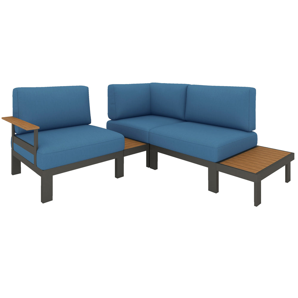 Newport L‑Shape Modular Sectional with ChromWood™ Attachable End Tables - FlexionHome
