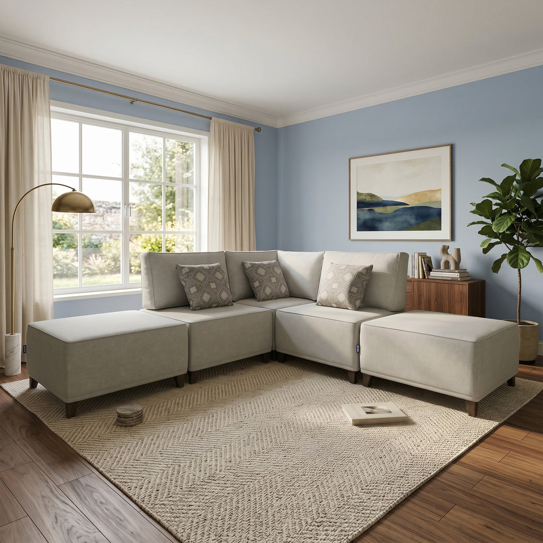 Flexion 5-Piece Corner Set – Premium Modular Sectional with Washable Slipcovers - FlexionHome