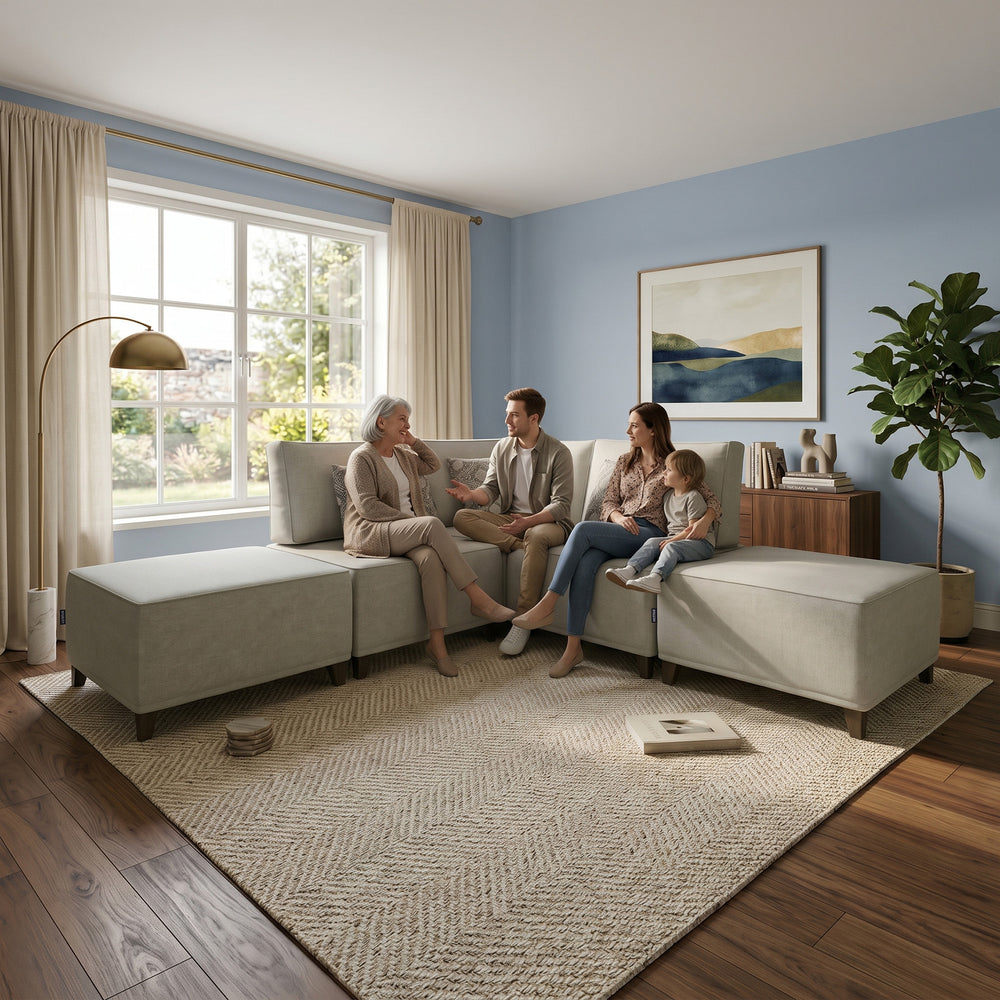 Flexion 5-Piece Corner Set – Premium Modular Sectional with Washable Slipcovers - FlexionHome