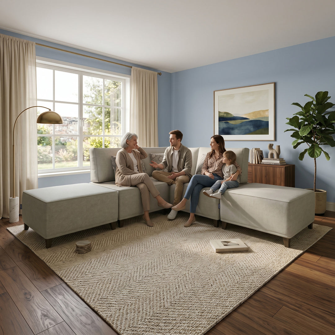 Flexion 5-Piece Corner Set – Premium Modular Sectional with Washable Slipcovers - FlexionHome
