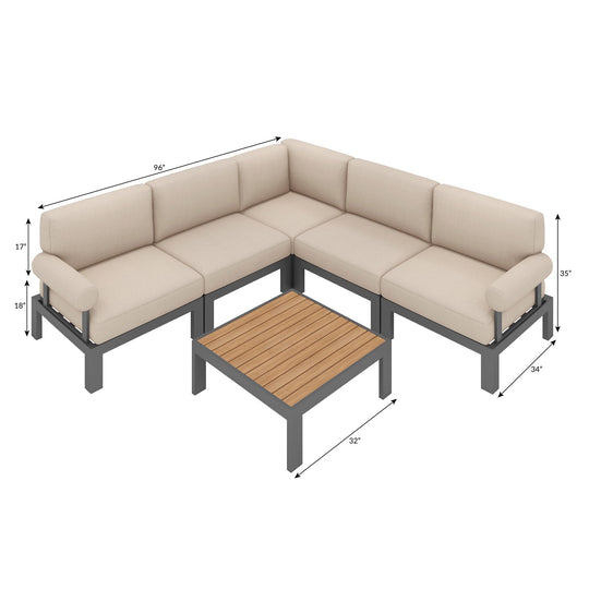 Flexion Home Newport 6-Piece L-Shape Social Set - FlexionHome