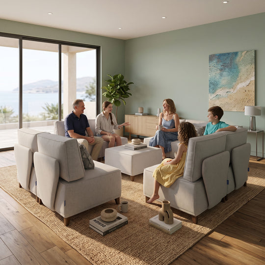 Flexion 9-Piece Conversation Group – Premium Modular Sectional with Washable Slipcovers - FlexionHome