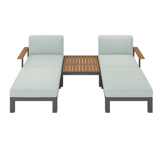 Flexion Home Newport 5‑Piece Outdoor Modular Patio Set - FlexionHome