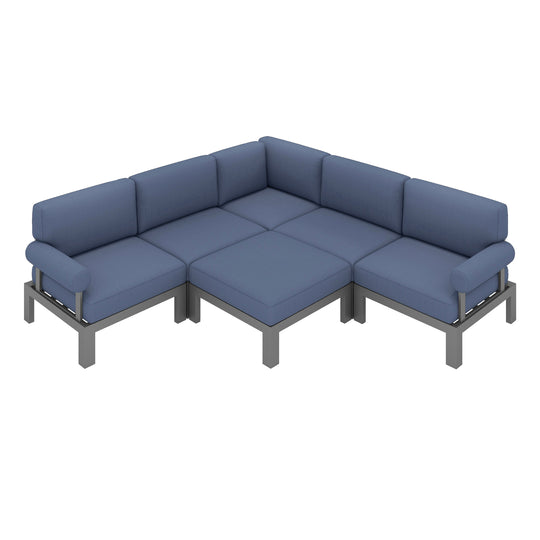Flexion Home Newport 6-Piece Outdoor L-Shape Sofa Set - FlexionHome