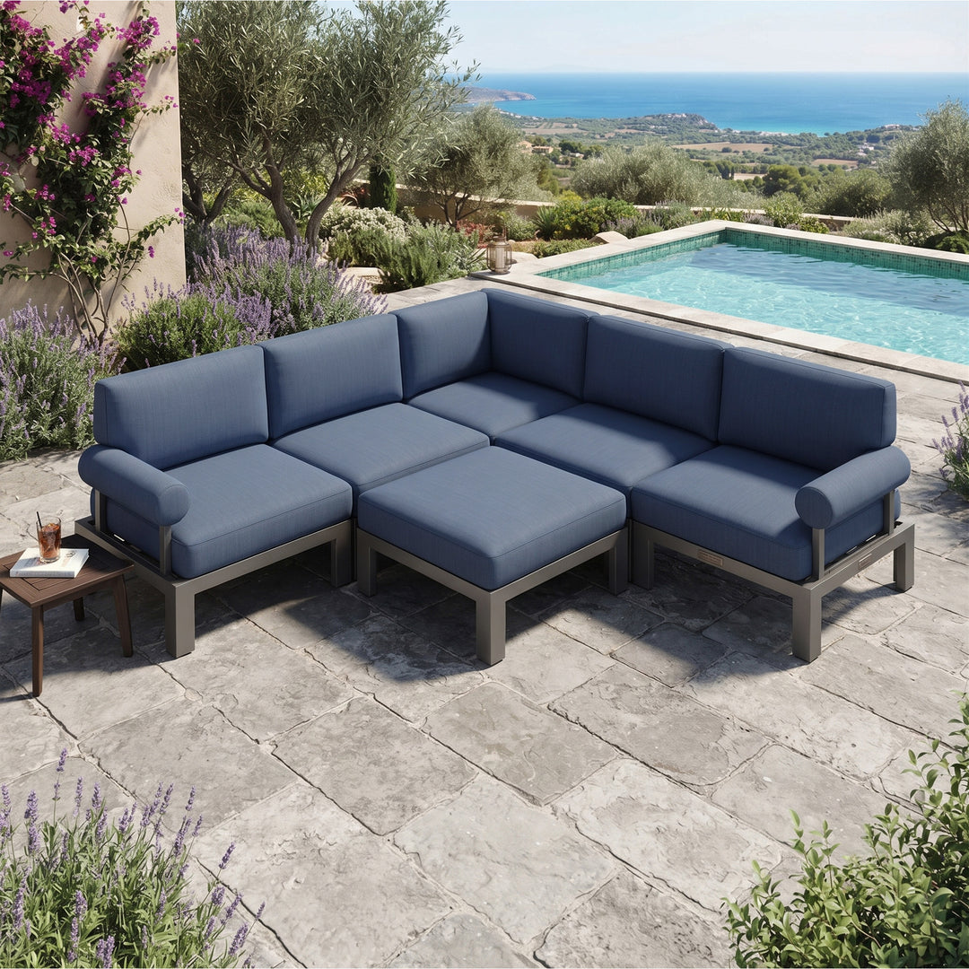 Flexion Home Newport 6-Piece Outdoor L-Shape Sofa Set