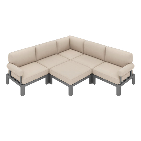 Flexion Home Newport 6-Piece Outdoor L-Shape Sofa Set - FlexionHome