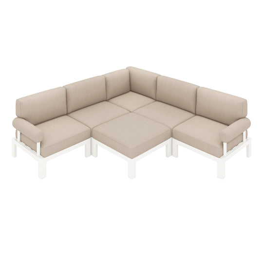 Flexion Home Newport 6-Piece Outdoor L-Shape Sofa Set - FlexionHome