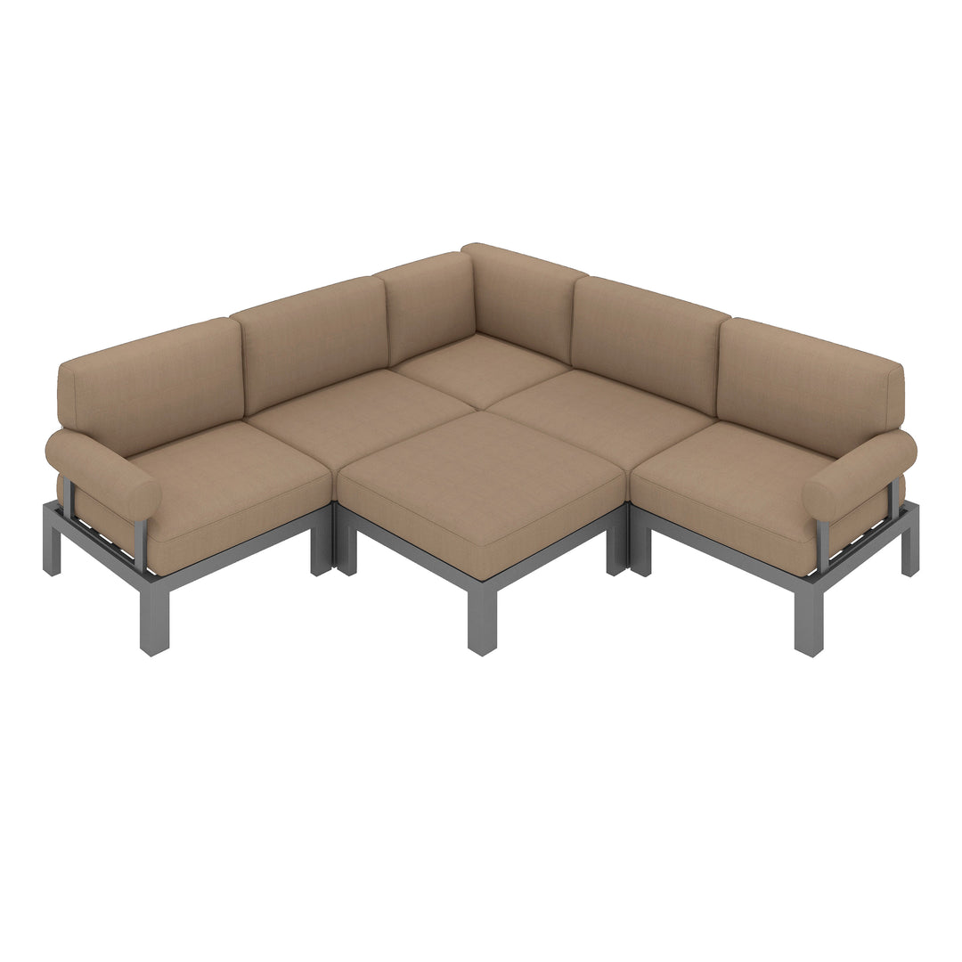 Flexion Home Newport 6-Piece Outdoor L-Shape Sofa Set - FlexionHome