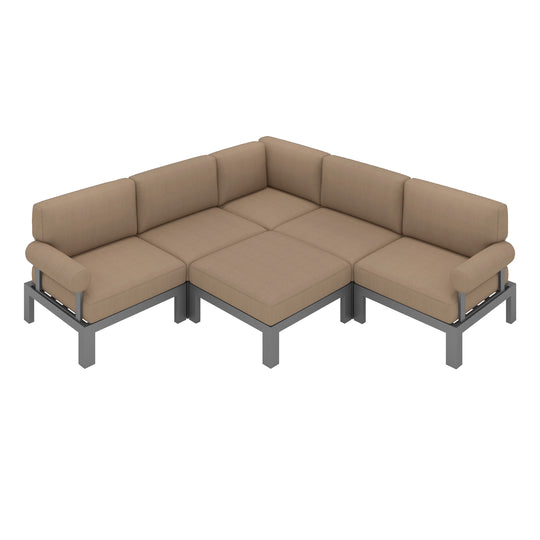 Flexion Home Newport 6-Piece Outdoor L-Shape Sofa Set - FlexionHome