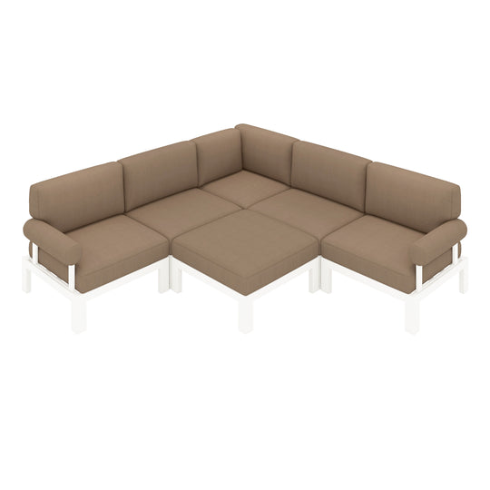 Flexion Home Newport 6-Piece Outdoor L-Shape Sofa Set - FlexionHome
