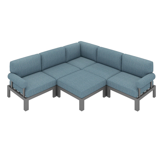 Flexion Home Newport 6-Piece Outdoor L-Shape Sofa Set - FlexionHome