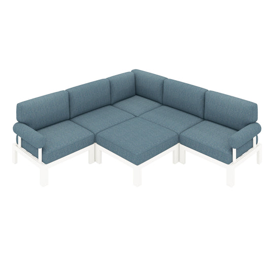 Flexion Home Newport 6-Piece Outdoor L-Shape Sofa Set - FlexionHome