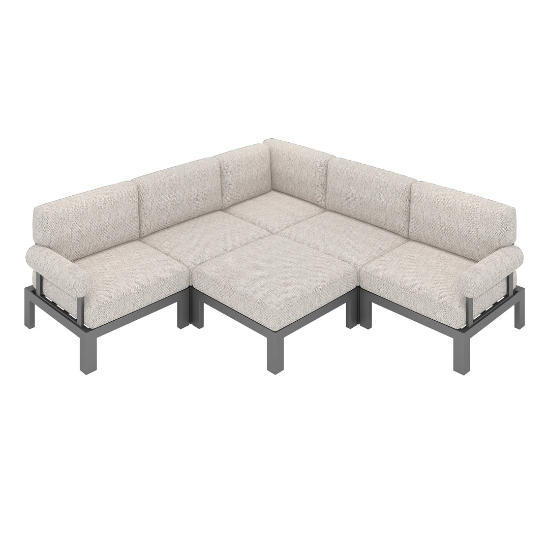 Flexion Home Newport 6-Piece Outdoor L-Shape Sofa Set - FlexionHome