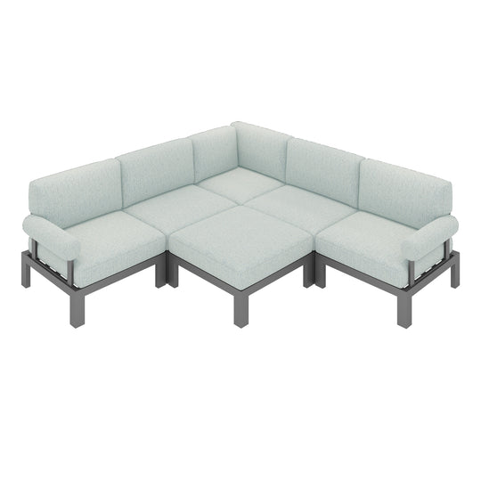Flexion Home Newport 6-Piece Outdoor L-Shape Sofa Set - FlexionHome