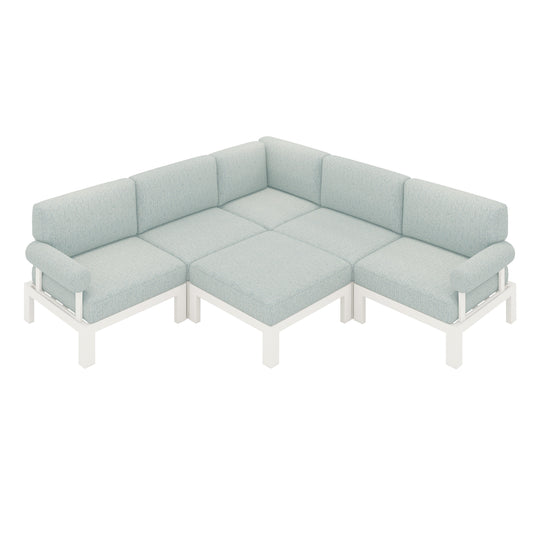 Flexion Home Newport 6-Piece Outdoor L-Shape Sofa Set - FlexionHome
