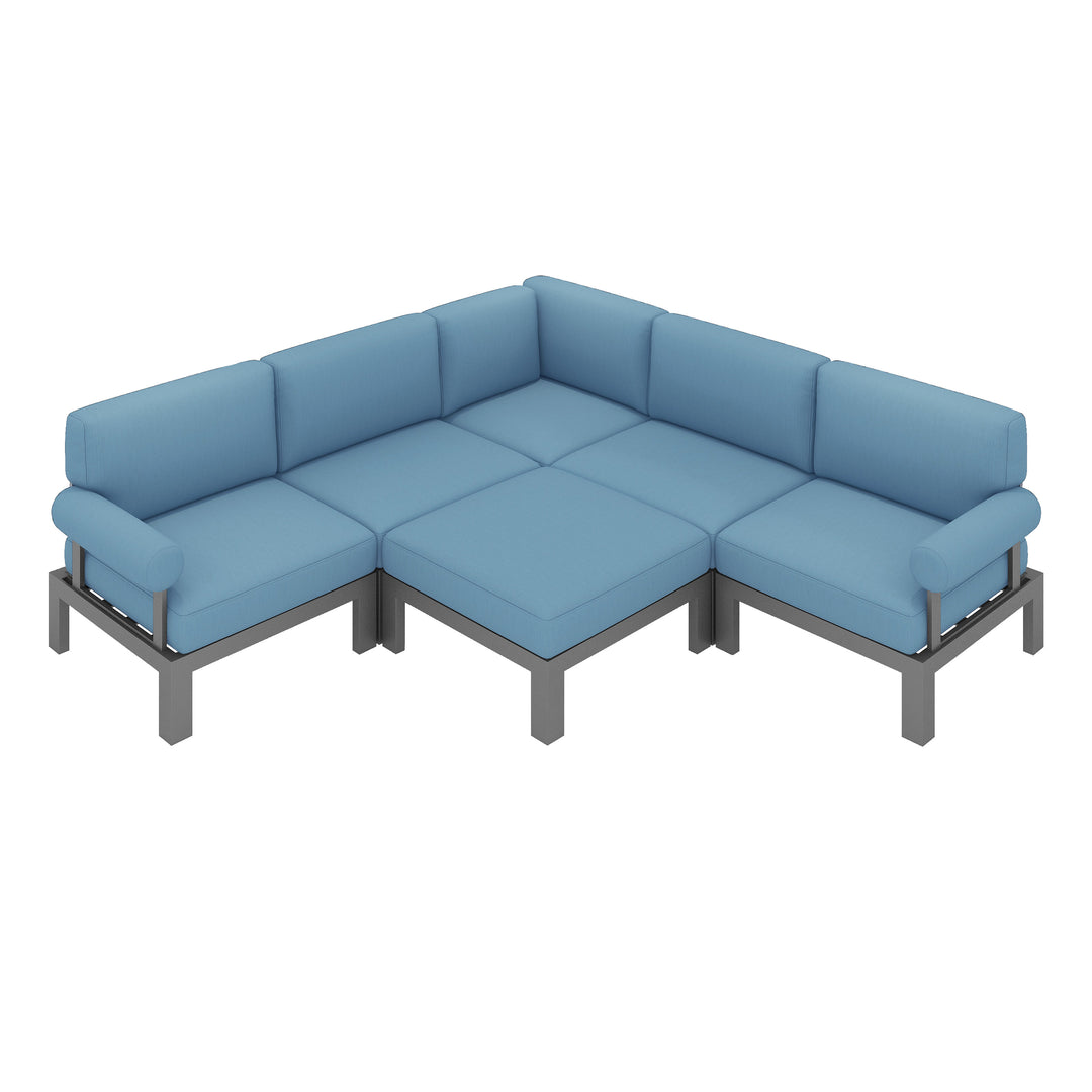 Flexion Home Newport 6-Piece Outdoor L-Shape Sofa Set - FlexionHome
