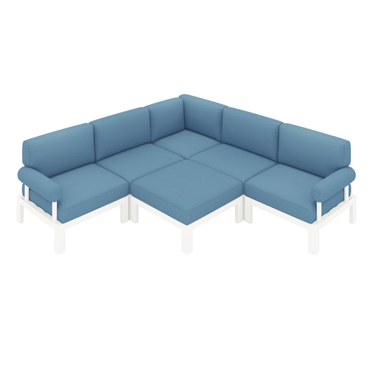Flexion Home Newport 6-Piece Outdoor L-Shape Sofa Set - FlexionHome
