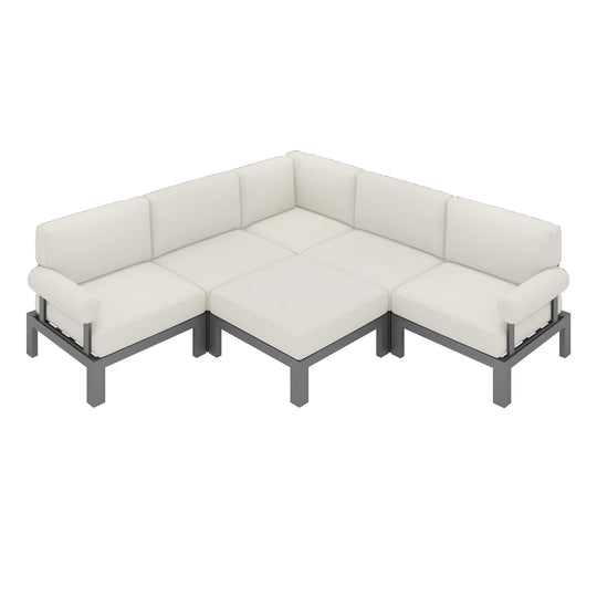 Flexion Home Newport 6-Piece Outdoor L-Shape Sofa Set - FlexionHome