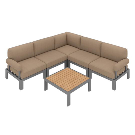 Flexion Home Newport 6-Piece L-Shape Social Set - FlexionHome