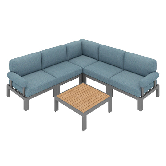 Flexion Home Newport 6-Piece L-Shape Social Set - FlexionHome