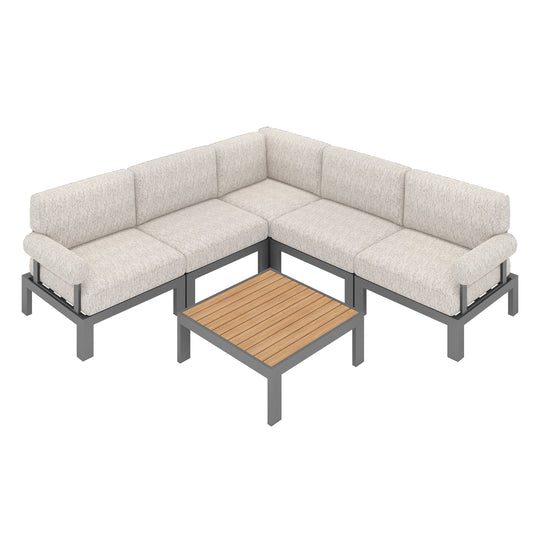 Flexion Home Newport 6-Piece L-Shape Social Set - FlexionHome