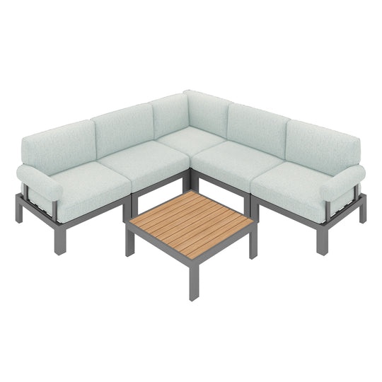 Flexion Home Newport 6-Piece L-Shape Social Set - FlexionHome