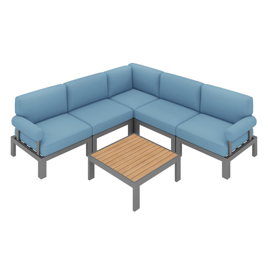 Flexion Home Newport 6-Piece L-Shape Social Set - FlexionHome