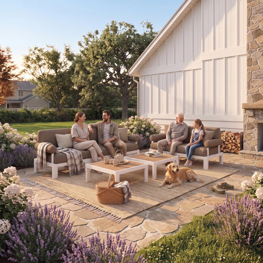Flexion Home Newport 7-Piece Outdoor Modular Gathering Set - FlexionHome