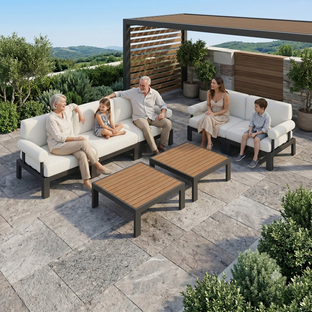 Flexion Home Newport 7-Piece Outdoor Modular Gathering Set - FlexionHome