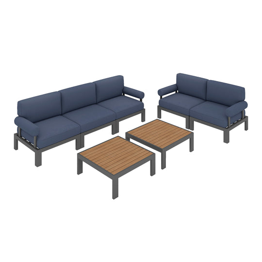 Flexion Home Newport 7-Piece Outdoor Modular Gathering Set - FlexionHome