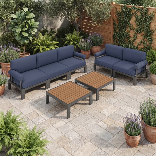 Flexion Home Newport 7-Piece Outdoor Modular Gathering Set - FlexionHome