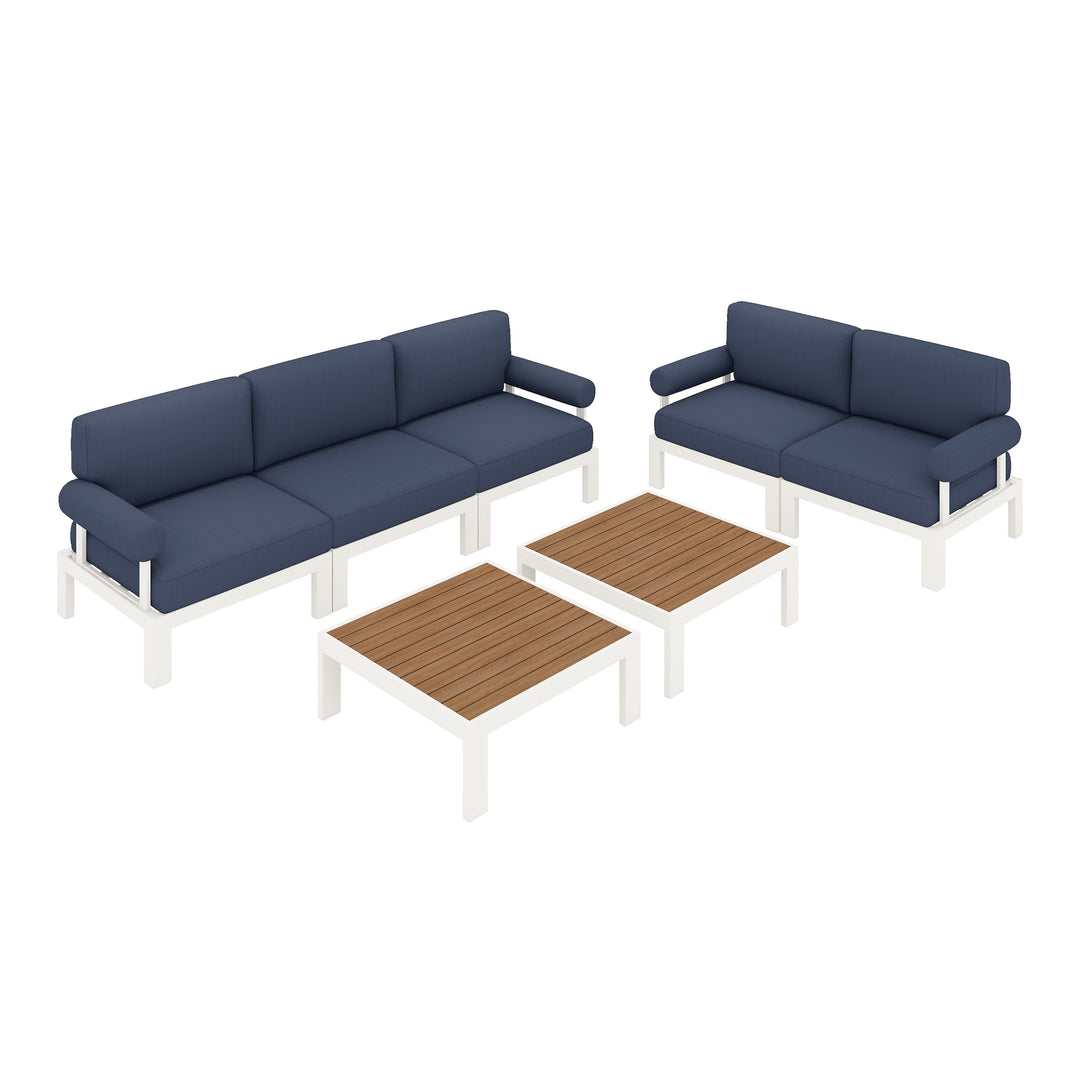 Flexion Home Newport 7-Piece Outdoor Modular Gathering Set - FlexionHome