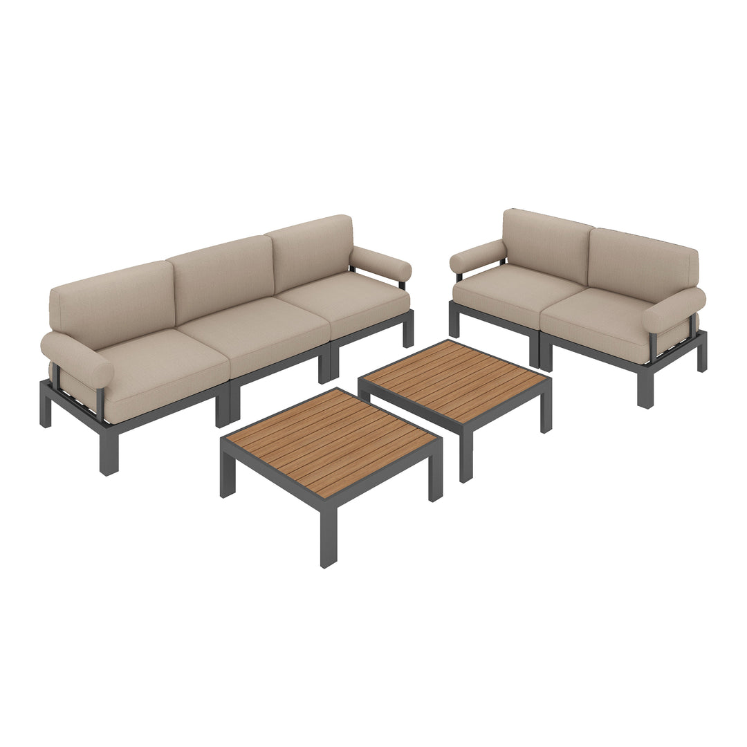 Flexion Home Newport 7-Piece Outdoor Modular Gathering Set - FlexionHome