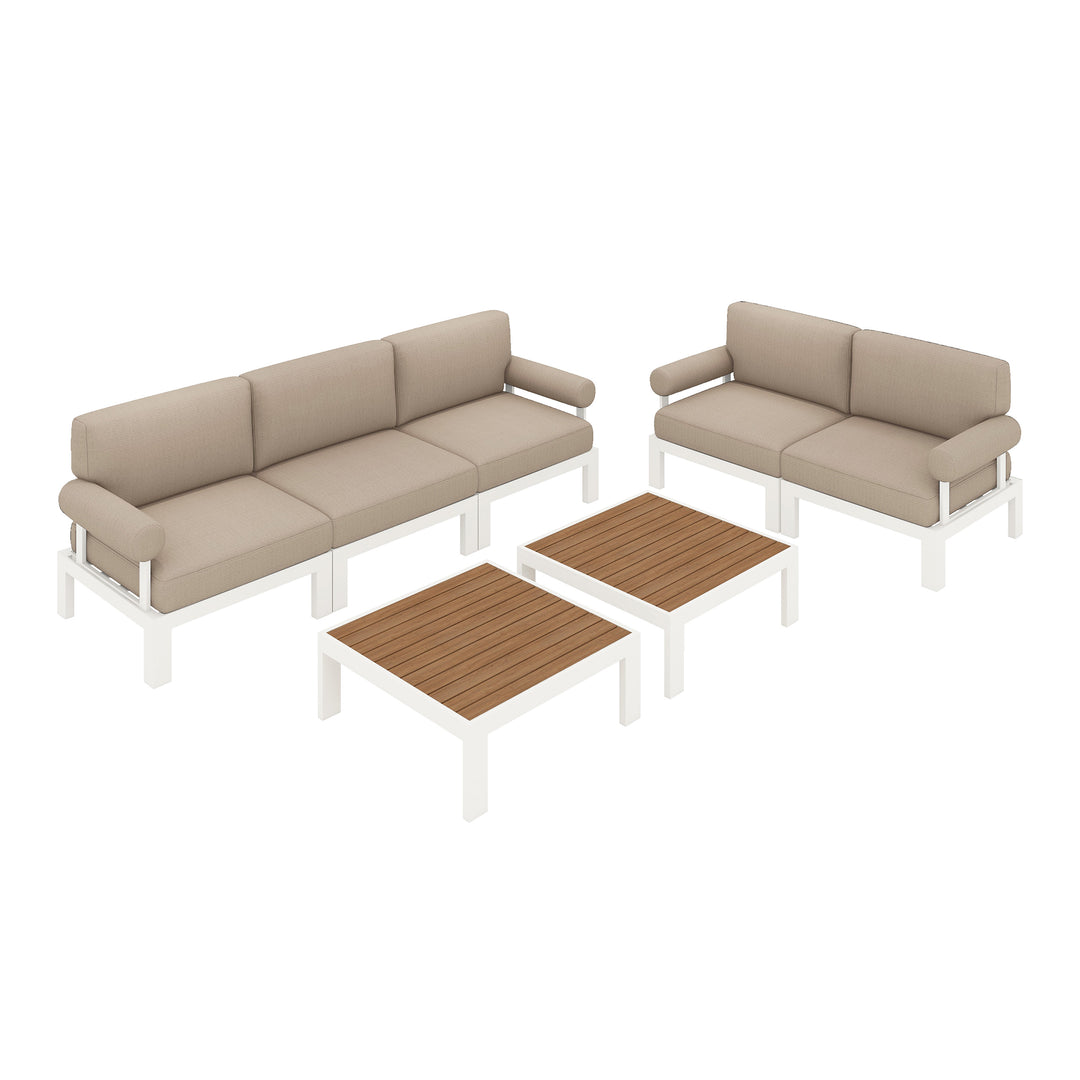 Flexion Home Newport 7-Piece Outdoor Modular Gathering Set - FlexionHome