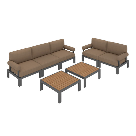 Flexion Home Newport 7-Piece Outdoor Modular Gathering Set - FlexionHome