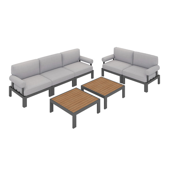 Flexion Home Newport 7-Piece Outdoor Modular Gathering Set - FlexionHome
