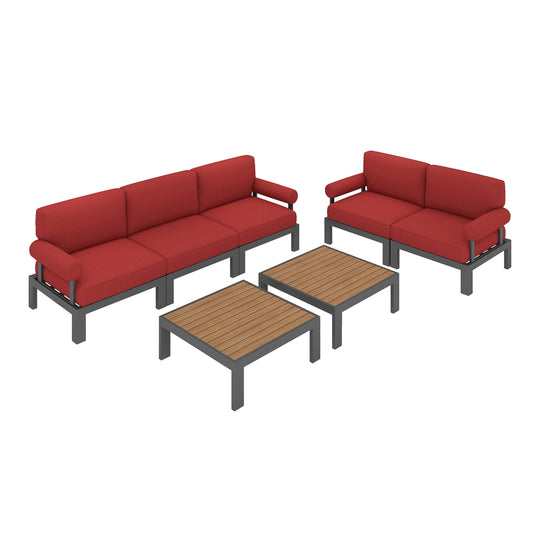 Flexion Home Newport 7-Piece Outdoor Modular Gathering Set - FlexionHome