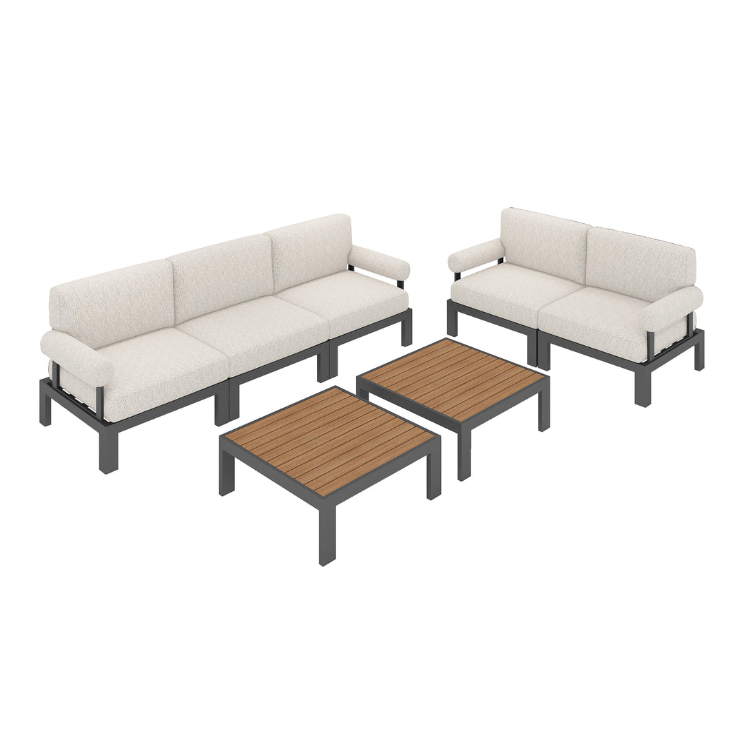 Flexion Home Newport 7-Piece Outdoor Modular Gathering Set - FlexionHome