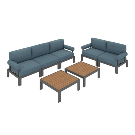 Flexion Home Newport 7-Piece Outdoor Modular Gathering Set - FlexionHome
