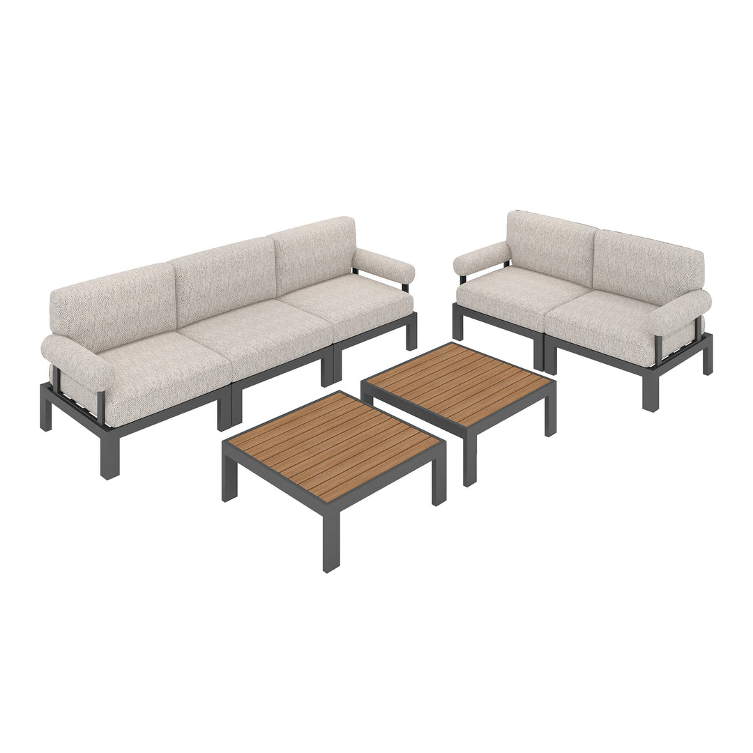 Flexion Home Newport 7-Piece Outdoor Modular Gathering Set - FlexionHome