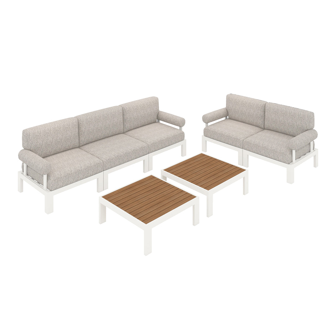 Flexion Home Newport 7-Piece Outdoor Modular Gathering Set - FlexionHome