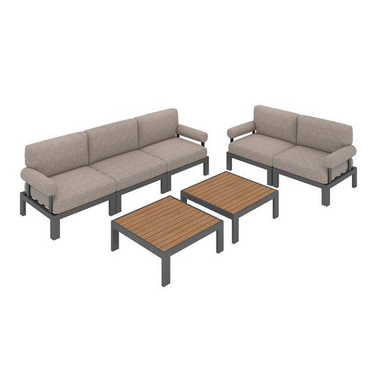 Flexion Home Newport 7-Piece Outdoor Modular Gathering Set - FlexionHome
