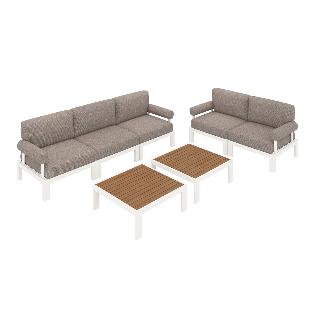 Flexion Home Newport 7-Piece Outdoor Modular Gathering Set - FlexionHome