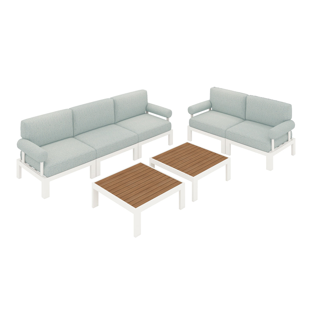 Flexion Home Newport 7-Piece Outdoor Modular Gathering Set - FlexionHome