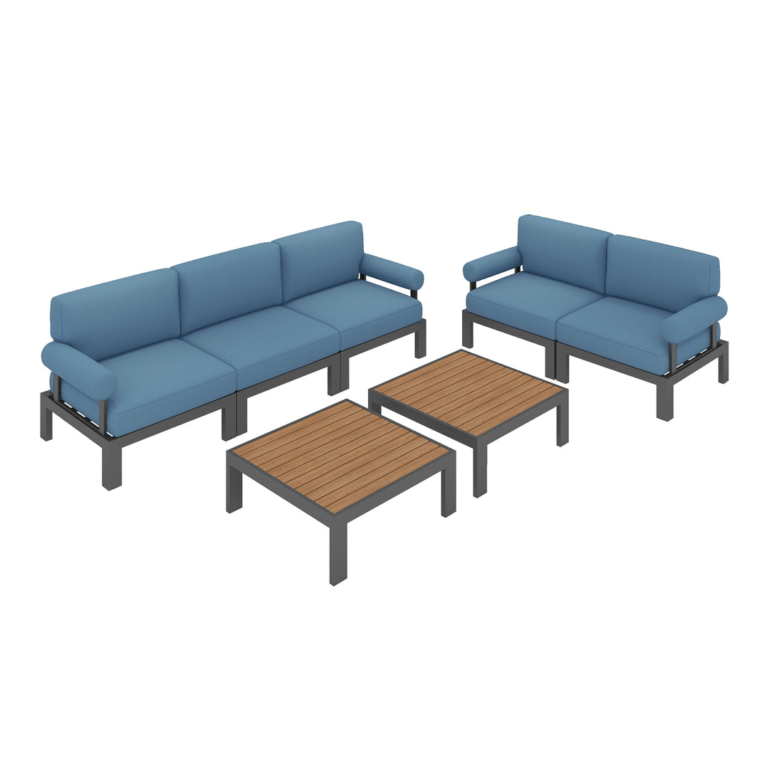 Flexion Home Newport 7-Piece Outdoor Modular Gathering Set - FlexionHome